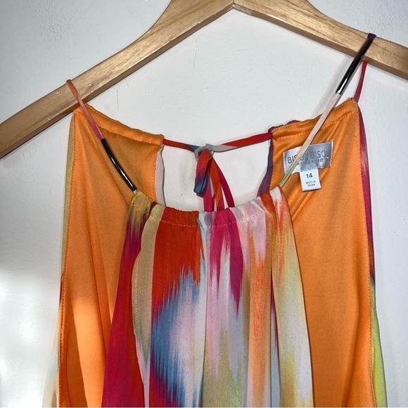 BISOU BISOU Multicolored Sherbet Flowy Dress Size 14 - Picture 10 of 11